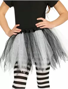 Tutu bicolore noir et blanc à paillettes fille