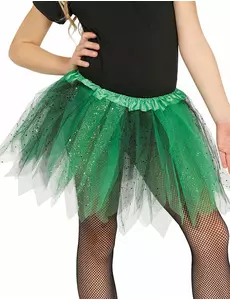 Tutu bicolore noir et vert à paillettes fille