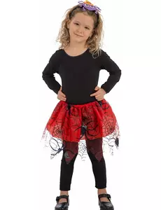 Rode tutu met zwarte spinnen voor meisjes