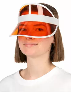Oranje poker zonneklep voor volwassenen