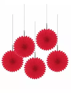Décorations à suspendre rosaces rouges