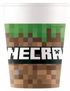 8 Minecraft™ papieren bekers 200 ml