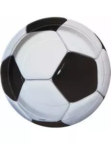 8 petites assiettes de football en carton de 18 cm