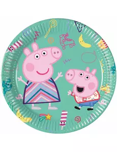 8 Petites assiettes en carton Peppa Pig™ 20 cm