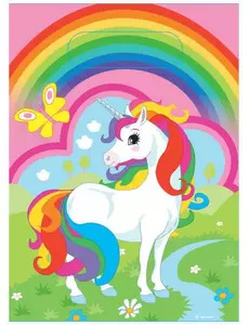 8 Sachets plastique Licorne Arc-en-ciel