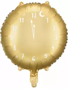 Ballon alluminium doré horloge minuit 45 cm
