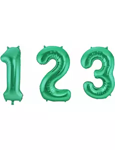 Ballon aluminium vert métallique chiffre 86 cm, Taille: 0
