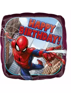 Ballon aluminium carré Spider-man ™ Happy Birthday43 cm