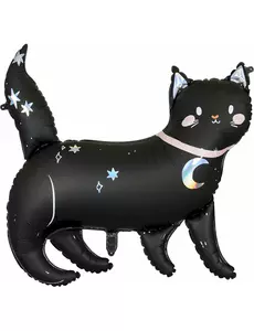 Ballon aluminium chat noir Halloween 96 x 95 cm