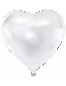 Ballon en aluminium en forme de cœur blanc de 45 cm