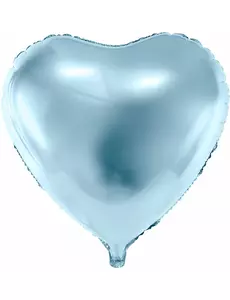 Licht blauwe hart ballon 46 cm