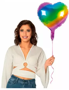 Hart folieballon veelkleurig 45 cm