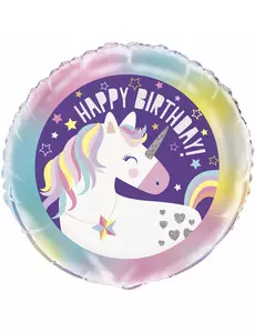 Aluminium eenhoorn happy birthday ballon
