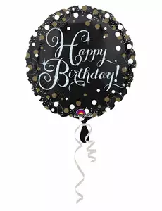 Glanzende Happy Birthday ballon