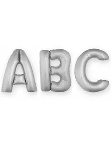Ballon aluminium lettre argentée 1m, Taille: A