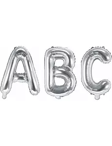 Ballon aluminium lettre argentée 32 cm, Taille: A