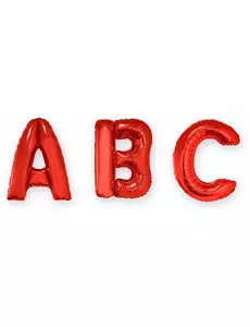 Ballon aluminium lettre rouge 1 m, Taille: A