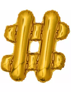 Ballon aluminium symbole # doré 33cm