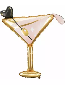 Cocktailglas folieballon roze goud 126 x 93 cm