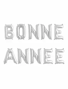 Ballons lettres Bonne Année argenté