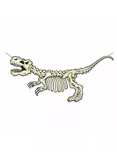 Bannière en carton squelette dinosaure 71 x 152 cm