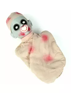 Bloederige zombie baby met licht en geluid 50 cm