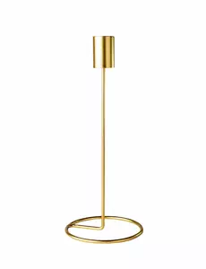 Bougeoir design sur socle en métal doré 23 x 9,5 cm