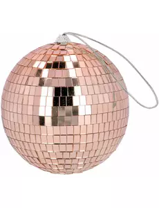 Roze goud facetbol 15 cm
