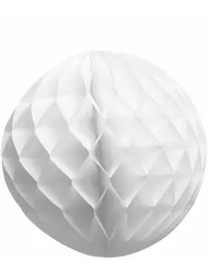 Witte honingraatpapierbal 25 cm