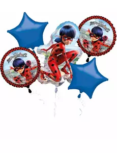 Boeket van 5 aluminium Ladybug™ ballonnen