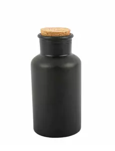 Matzwarte apothekersfles met kurken stop 17 cm 500 ml