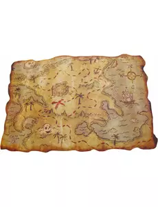 Piraten plastic kaart 29 x 45 cm