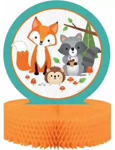 Centre de table en papier alvéolé, animaux de la forêt, 23 x 30,5 cm