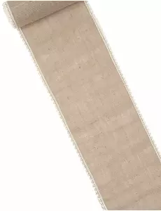 Juten tafelloper met kant