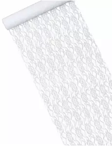 Witte kanten tafelloper 30 cm x 5 m