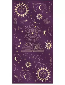 Chemin de table mystique velours violet et motifs or