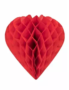 Rood honingraatpapieren hart 30 cm