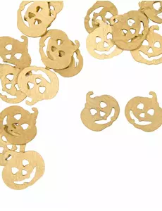 Tafelconfetti goudkleurige pompoen van hout 2 cm