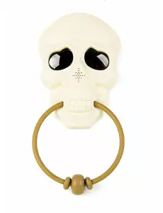 Geluid en geanimeerd skelet deurdecoratie 30 cm