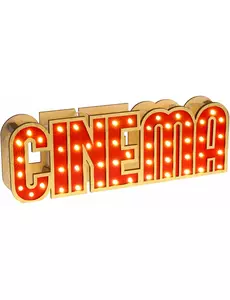 Décoration lumineuse en bois Cinéma 30 x 4 x 10 cm