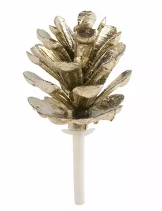 Prikdecoratie gouden dennenappel 4 cm