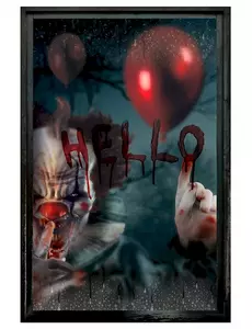 Killer clown raamdecoratie 80 x 120 cm