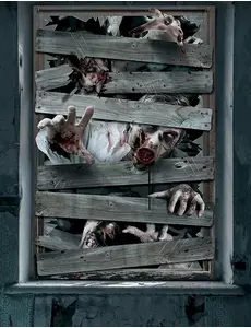 Zombie raamdecoratie 80 x 120 cm