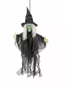 Halloween decoratie bewegende heks met licht en geluid
