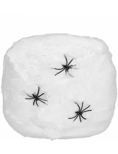 Décoration toile d'araignée blanche avec araignées 20 g Halloween