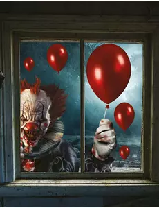 Décorations pour fenêtre clown terrifiant 30 x  40 cm