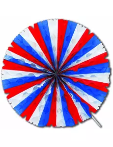 Rosace éventail en papier tricolore 50 cm