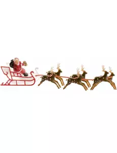 Taartdecoratie van kerstman op slee