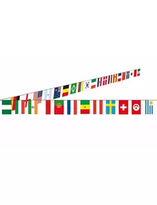 Guirlande drapeaux papier 32 pays 10 m