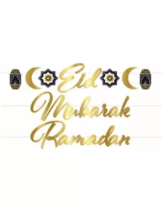 Gouden Eid Mubarak kartonnen slinger 182cm